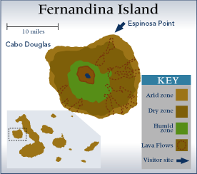 Galapagos - Fernandina Island Map