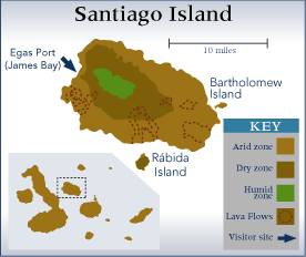 Galapagos - Santiago Island Map